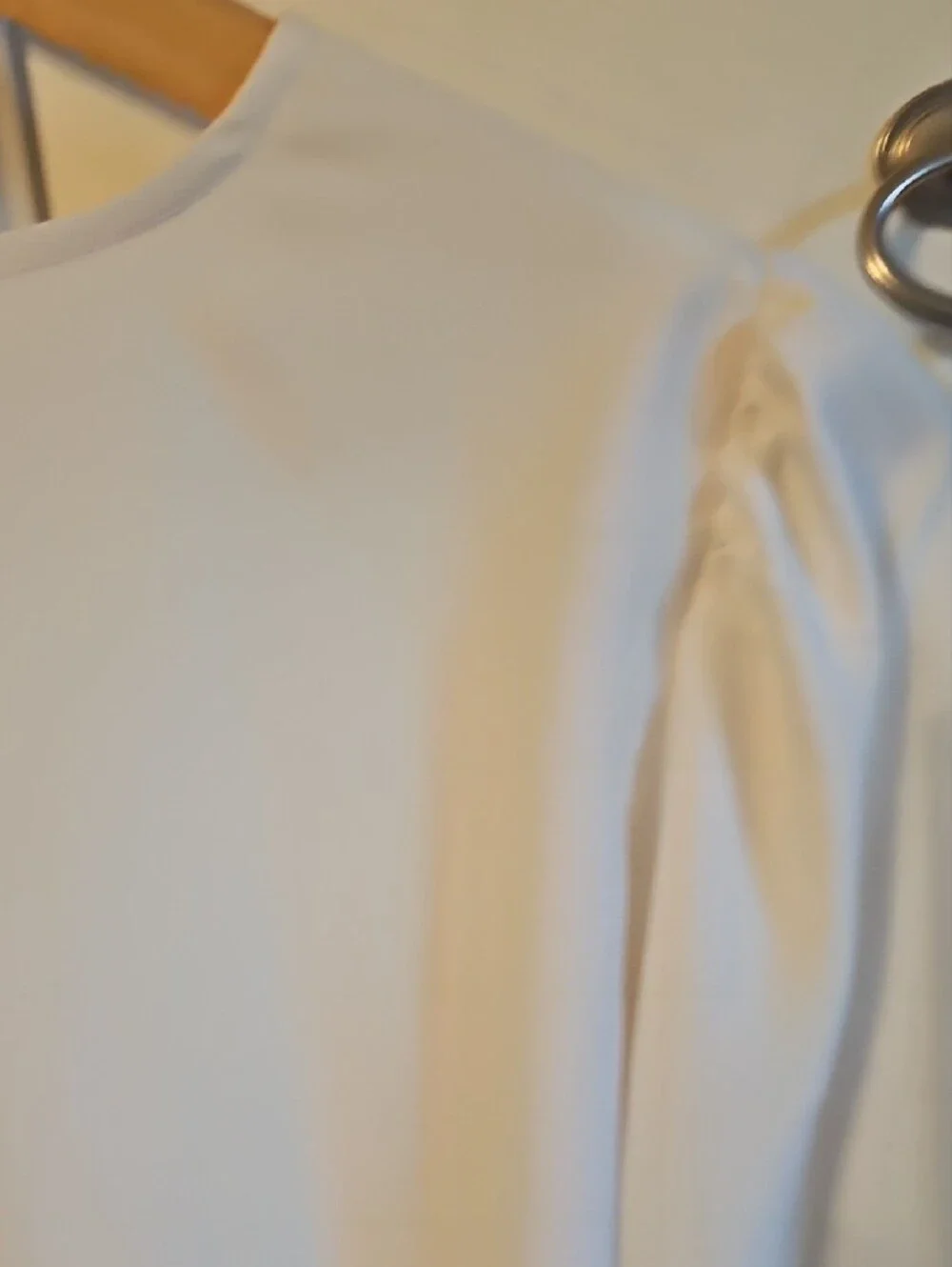 J. Crew Cream Long-Sleeve Keyhole Blouse with Puff Sleeves
